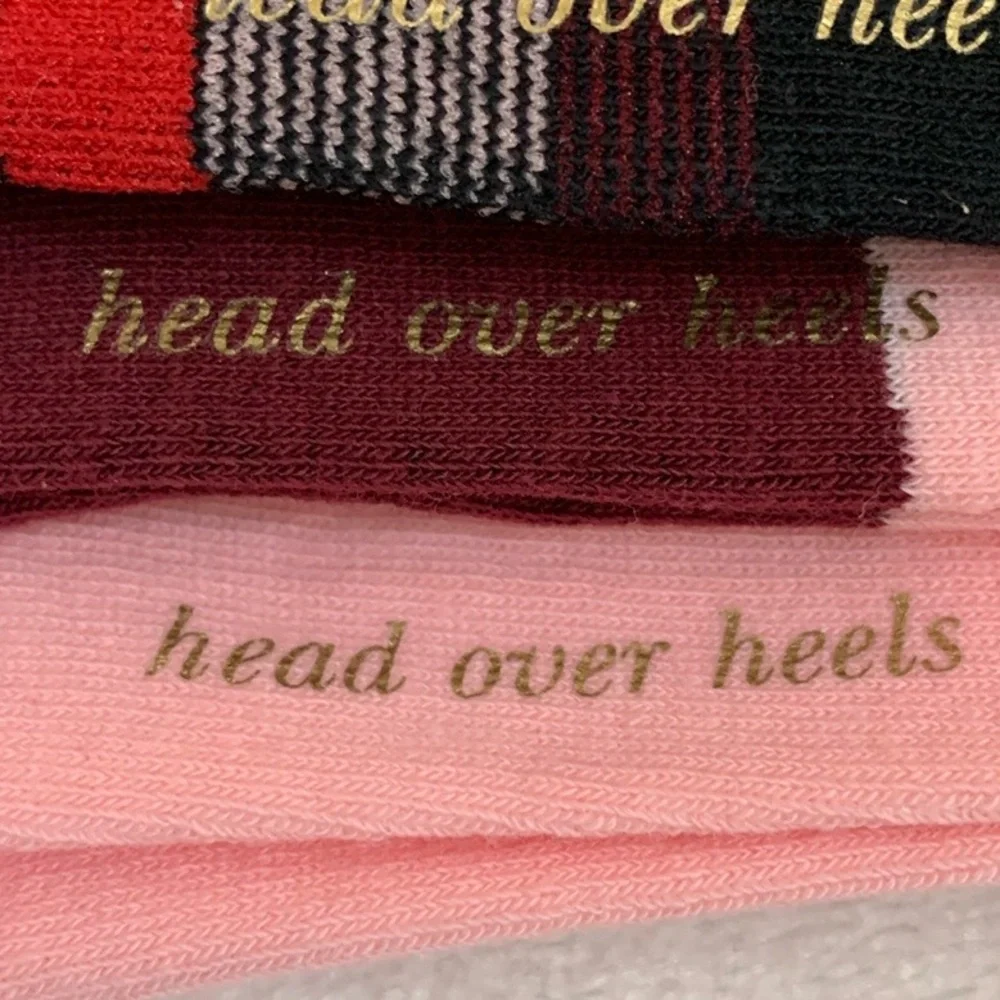 Kate Spade No Show Socks Pink Burgundy and Black 3 Pairs One Size